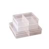 Caja de Almacenamiento de Plástico Transparente de 4 Compartimentos, Caja de Joyería para Aretes Multicompartimentada, Piezas Espaciadoras, Caja de Organización de Plástico para Chips de Uñas