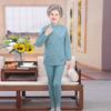 Ropa de primavera y otoño para abuela, ropa de otoño, pantalones largos, para mediana edad y ancianas, otoño e invierno, camiseta interior de algodón para mujer, conjunto de dos piezas