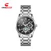 Relógio Masculino Estilo Executivo Caixa de Liga de Zinco Pulseira de Aço Inoxidável Escala com Números Romanos Retrô Mostrador Grande À Prova D'água