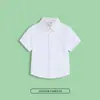 Camisa Blanca de Manga Corta para Niños Algodón Puro Lavado Niños Verano Delgada Manga Corta Camisa Blanca Ropa de Actuación Camisa Versátil