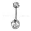 Anillo de Acero de Titanio F136 Oval Sencillo Zirconio Rosca Interna Piercing Ombligo Anillo para Ombligo de Aleación de Titanio G23