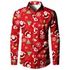 Camisa para Hombre Navidad Día de Navidad Impresión Digital Patrón Divertido Elástica en Cuatro Direcciones Tejido Cómodo Sin Planchado