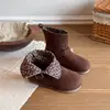 Botines Cortos Plegables Bidireccionales Estilo Retro para Niñas 2026 Otoño/Invierno Nuevo Estilo Niñas Niñas Botas de Piel Princesa Meilade