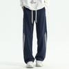 Calça Esportiva Reta com Três Listras Estilo Retrô Americano para Homens, Ampla e Fluida, Versátil, Tendência, Casual, Calça de Moletom Listrada Longa para Homens