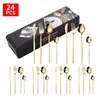 Amazon Vajilla de Acero Inoxidable Oro Portugués Cuchillo para Bistec, Tenedor, Cuchara, Cucharilla de Té para 6 Personas Set Transfronterizo de 24 Piezas