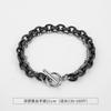 Pulseira de aço de titânio com camada dupla, personalidade única e moderna, pulseira masculina simples, estudante, retrô, celebridade da Internet, design de nicho