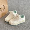 2025 Nuevos Zapatos Blancos Versátiles de Otoño Zapatos de Mujer Nicho Zapatos de Lona de Suela Gruesa Zapatillas Ins Zapatos de Pan Estilo Campus