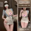 Lencería Sexy, Uniforme de Secretaria Pura Lujuria, Falda Ajustada a las Caderas, Club Nocturno Apasionado, No Necesidad de Quitar Pechos, Juego de Roles de Azafata