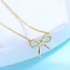Nuevo Collar de Lazo Japonés y Coreano de Gama Alta Cadena Lisa Colgante de Temperamento Simple para Mujer Moda Cadena para Clavícula Joyería al por Mayor