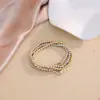 Pulsera de Hebilla de Herradura con Cuentas Doradas Apiladas para Mujer Diseño Ins Pulsera de Corazón Estrella Candado Tendencia Suministro Transfronterizo