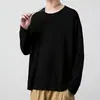 Ropa exterior nueva para hombre 2026 cuello redondo color liso para ir al trabajo, casual, transpirable, simple, sudadera ajustada
