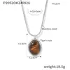 Colar Pingente Olho de Tigre Irregular Estilo Maillard Venda Quente Europeia e Americana Design Personalizado Galvanizado Colar Pingente Oval