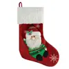 Transfronterizo Nuevo Más Vendido Calcetines de Papá Noel Bolsa de Regalo para Joyería Colgante de Decoración Navideña Calcetines Navideños Bordados