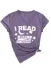Eu Leio Depois da Hora de Dormir Loja Independente da Amazon Camiseta Feminina Confortável e Versátil com Decote V e Manga Curta