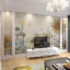 Mural de girasol pintado a mano cálido y elegante 3D papel tapiz pastoral de estilo americano country tela para pared de fondo de TV y sofá de sala de estar