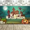 Amazon Nuevo Banner de Halloween Decoración de Fiesta del Festival Fantasma Cortina de Puerta Bandera Tela de Fondo para Bandera Se Puede Hacer