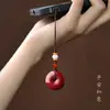 Pingente da Paz com Padrão de Cinábrio Cru Estilo Starlight Colar de Areia Dourada Roxa para Homens e Mulheres, Joia de Presente