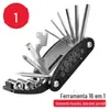 Ferramenta de reparo de bicicleta 16 em 1 ferramenta combinada de reparo ferramenta de reparo de pneu ferramenta de reparo dobrável multifuncional chave inglesa