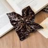 Bufanda Cuadrada de Terciopelo con Estampado de Leopardo para Otoño e Invierno, Lazo para el Cabello de Intestino Grueso para Mujer, Retro Coreano, Cabello en Cola de Caballo Baja, Flor para la Cabeza Cuadrada, Cuerda para el Cabello, Accesorios para el Cabello