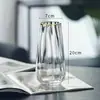 Vaso de Vidro Cor Natural com Borda Dourada Minimalista Estilo Nórdico Transparente para Sala de Estar Arranjo de Flores Lírio Recipiente Hidropônico para Flores Exibição de Flores Frescas
