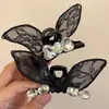 Super Doce Laço de Renda com Orelha de Coelho Pequeno Grampo de Presa Franja da Frente Grampo Lateral Grampo de Cabelo de Princesa Celebriedade da Internet Acessório de Cabeça