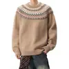 Nuevo Suéter de Cuello Redondo para Hombre y Mujer Otoño/Invierno 2026, Jersey, Holgado, Ropa Exterior, Bloque de Color, Tejido, Camiseta Base Casual, Moderno