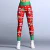 Aliexpress Wish Costura Sexy Ropa Europea y Americana Navidad Impresión Digital Leggings Deportivos de Yoga para Mujer