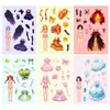 [Calificación Ce.Cpc] 6 Hojas/Paquete Compra Directa Transfronteriza Puzzle de Vestir para Niñas Lindas Pegatinas Interactivas de Cambio de Rostro para Niños