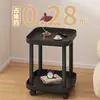 Mesa de Centro Dupla Camada Mini Móvel para Uso Lateral de Sofá, Mesa Pequena Minimalista, Prateleira Pequena de Armazenamento de Cabeceira para Quarto e Varanda