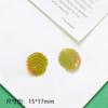 Colgante termorretráctil de resina de Ginkgo biloba con simulación de color, joyería hecha a mano, pendientes, collares y accesorios.