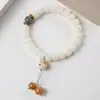 Pulseras de Raíz de Bodhi Naturales, Flores Flotantes Cocidas en Horno de Carbón Multi-Tesoro, Cuentas Budistas Verde Leche, Cuentas de Rosario, Pulseras Populares, Venta al por Mayor