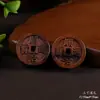 Madera de Azufaifo Golpeada por Rayo Colgante Retro de Moneda para Coche Llavero de Coche Colgante Colgante para Bolso Colgante Chino Seguro y Propicio