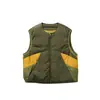 Chaleco de Plumas de Invierno Black Fleet Chaqueta de Plumas de Pato Blanco Chaleco de Plumas Patchwork Retro Color Block Unisex