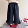 Calça Jeans Forrada com Pelúcia para Meninas Outono/Inverno 2026 Nova Estilosa para Bebê Menina Acolchoada Roupa de Inverno Infantil Calças de Inverno
