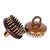 Peine Masajeador de Anillo de Sándalo Dorado para Estimulación del Cuero Cabelludo, Peine de Madera con Puntos para la Salud y Terapia de la Cabeza, Grabable, Peine de Madera Maciza para Uso Doméstico