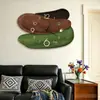 Relógio de Parede Retrô Simples Pintura Decorativa Relógio Pendurado na Parede Sala de Estar Verde Primavera Estilo Vintage Quarto Relógio Silencioso Pintura de Parede
