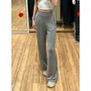 Pantalones Rectos de Cintura Alta Adelgazantes Cómodos de Otoño Pantalones Largos Casuales Relajados Regulares con Bolsillo Colgante Diseño de Pierna Ancha