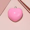 Pingente grande em resina brilhante em formato de coração de macaron, acessório para celular, grampo de cabelo e outros acessórios de cabelo.