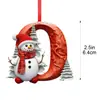 Muñeco de Nieve Navideño Transfronterizo Nuevo Acrílico Plano 2D de 26 Letras Colgante Decoración Navideña de Interior Adorno para Coche