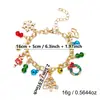 Pulsera con Colgante de Estilo Navideño Nuevo Estilo Transfronterizo Europeo y Americano con Tarjeta de Papel Árbol de Navidad Papá Noel Adornos Manuales Pulsera Extensible