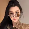 Gafas de Sol Retro de Carey Tipo Nerd de Zhang Jingyi Marrón con Protección Solar Montura Ovalada Pequeña de Gama Alta