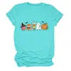 Amazon Wish site independente moda casual feminina maçã livro lápis fantasma abóbora gola redonda manga curta camiseta