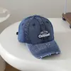 Gorra de Béisbol Rota para Bebé Coreana Verano Mezclilla Lavada Sombrero Infantil Exterior Moderno Protección Solar Gorra de Pico Venta al por Mayor