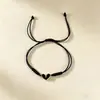 Nuevo Pulsera Tejida de Corazón Cruzado Simple Estilo Europeo y Americano Pulsera de Corazón de Concha Venta Directa de Fábrica Corazón de Melocotón Concha Mano