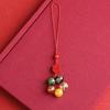 Cordón para Teléfono Móvil con Colgante de los Cinco Dioses de la Riqueza, Amuleto de Bolsa de la Suerte de Hilo Rojo, Llavero para Pareja, Estilo Chino Inspirado en Zen para Hombres y Mujeres