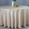 Mantel de Hotel de Color Sólido Jacquard Ultrasónico Tela de Poliéster Mantel Redondo Evento de Banquete Gancho para Comida Mantel de Flores