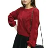 Comercio exterior europeo y americano otoño e invierno nuevo suéter de punto holgado con cuello redondo trenzado, suéter de punto para mujer estilo casual