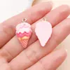 Mistura de 20 Tipos de Resina Pingentes de Urso Rosa Desenho Animado, Sereia, Dinossauro Pequeno Acessórios para Chaveiro Colar DIY