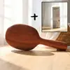 Pente Alisante Natural de Cerdas de Javali Sandália Dourada, Pente com Almofada de Ar para Massagem no Couro Cabeludo, Pente de Cerdas Feminino, Pente com Airbag para Alisamento