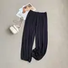 Calças Femininas Finas de Lyocell Estilo Lanterna, Calças Longas com Cordão, Roupa Casual para Casa, Fluida, Roupa Exterior, Calças de Dormir para Mulheres